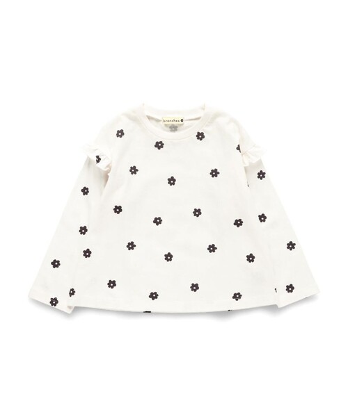 BRANSHES(ブランシェス)の「【ブランシェスmini】フリル長袖Tシャツ(Tシャツ/カットソー・キッズ・ピンク/サックスブルー/オフホワイト/チャコールグレー・100/130/90/80/110/120)」の5枚目の写真