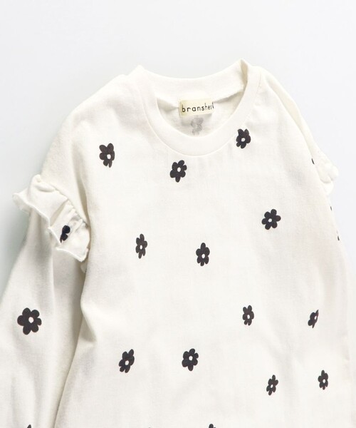 BRANSHES(ブランシェス)の「【ブランシェスmini】フリル長袖Tシャツ(Tシャツ/カットソー・キッズ・ピンク/サックスブルー/オフホワイト/チャコールグレー・100/130/90/80/110/120)」の6枚目の写真