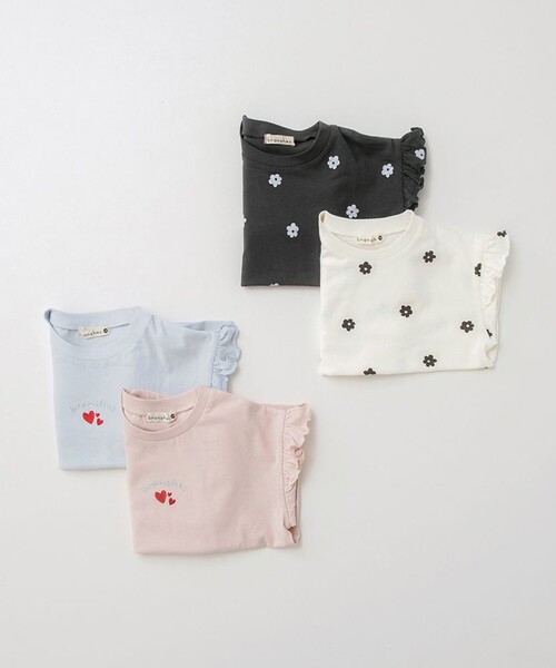 BRANSHES(ブランシェス)の「【ブランシェスmini】フリル長袖Tシャツ(Tシャツ/カットソー・キッズ・ピンク/サックスブルー/オフホワイト/チャコールグレー・100/130/90/80/110/120)」の11枚目の写真