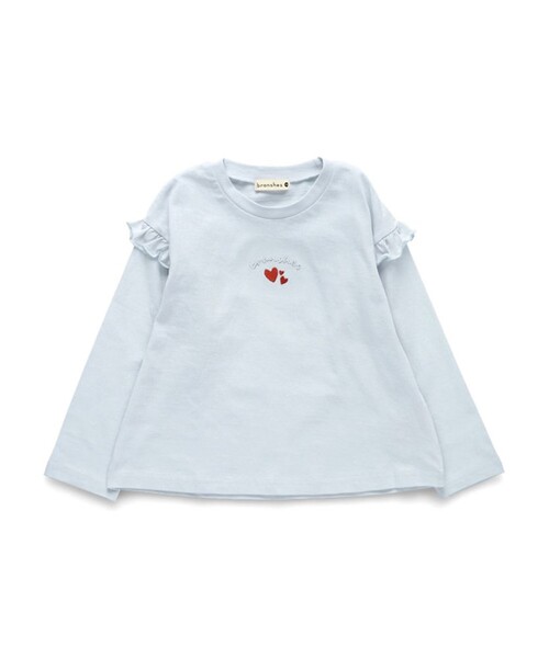 BRANSHES(ブランシェス)の「【ブランシェスmini】フリル長袖Tシャツ(Tシャツ/カットソー・キッズ・ピンク/サックスブルー/オフホワイト/チャコールグレー・100/130/90/80/110/120)」の14枚目の写真