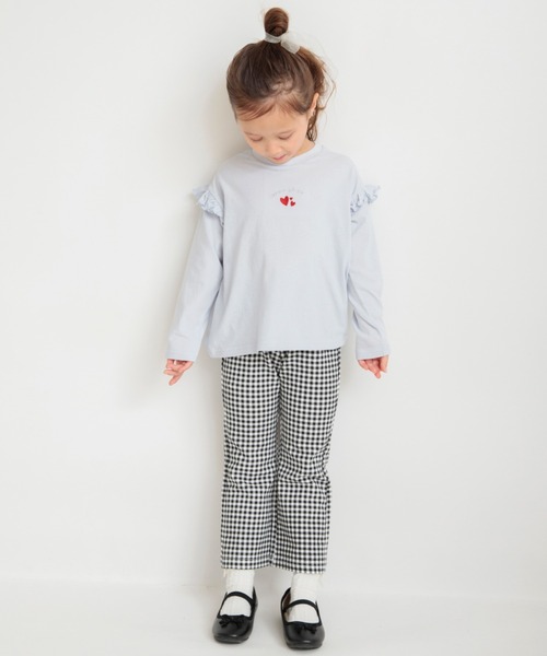 BRANSHES(ブランシェス)の「【ブランシェスmini】フリル長袖Tシャツ(Tシャツ/カットソー・キッズ・ピンク/サックスブルー/オフホワイト/チャコールグレー・100/130/90/80/110/120)」の21枚目の写真