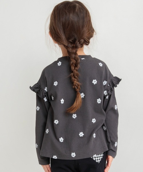 BRANSHES(ブランシェス)の「【ブランシェスmini】フリル長袖Tシャツ(Tシャツ/カットソー・キッズ・ピンク/サックスブルー/オフホワイト/チャコールグレー・100/130/90/80/110/120)」の22枚目の写真