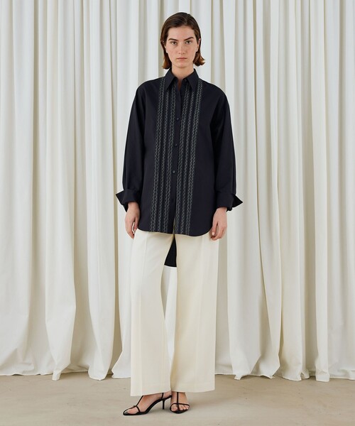 DES PRES（デ・プレ）の「スビンコットンツイル チュニックシャツ（シャツ/ブラウス・レディース・ブラック・FREE）」の2枚目の写真