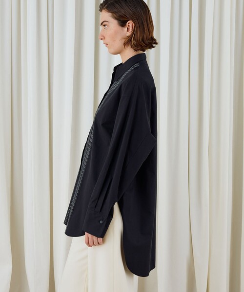 DES PRES（デ・プレ）の「スビンコットンツイル チュニックシャツ（シャツ/ブラウス・レディース・ブラック・FREE）」の4枚目の写真