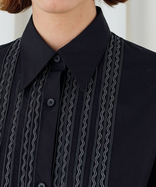 DES PRES（デ・プレ）の「スビンコットンツイル チュニックシャツ（シャツ/ブラウス・レディース・ブラック・FREE）」の6枚目の写真