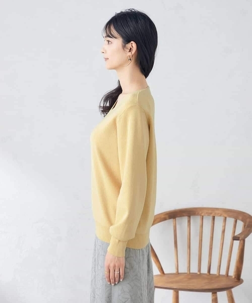 a.v.v（アーヴェヴェ）の「【アンサンブル対応】Vネックパフスリーブラメニット（ニット/セーター・レディース・クリーム/アイボリー・34/42/38/36/40）」の21枚目の写真