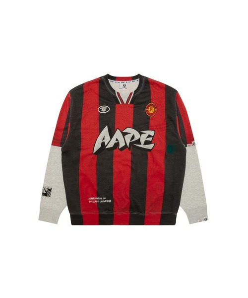 APE フットボールスウェット AAPE FAUX LAYERED SOCCER JERSEY（スウェット）｜AAPE BY A