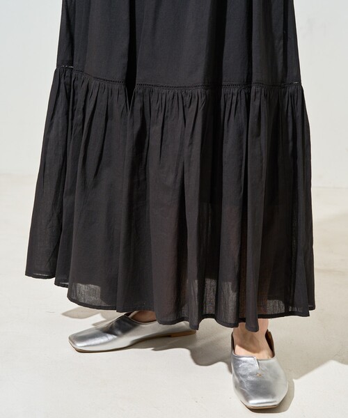 FREAK'S STORE（フリークスストア）の「限定展開　インド ティアード 切り替え スカート（スカート・レディース・レッド/ライトグレー/オフホワイト/ブラック/モカ/イエロー/ネイビー・SMALL/MEDIUM）」の12枚目の写真