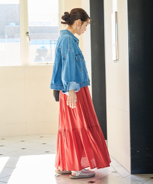 FREAK'S STORE（フリークスストア）の「限定展開　インド ティアード 切り替え スカート（スカート・レディース・レッド/ライトグレー/オフホワイト/ブラック/モカ/イエロー/ネイビー・SMALL/MEDIUM）」の17枚目の写真