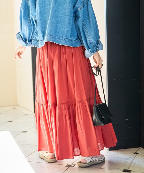 FREAK'S STORE（フリークスストア）の「限定展開　インド ティアード 切り替え スカート（スカート・レディース・レッド/ライトグレー/オフホワイト/ブラック/モカ/イエロー/ネイビー・SMALL/MEDIUM）」の19枚目の写真