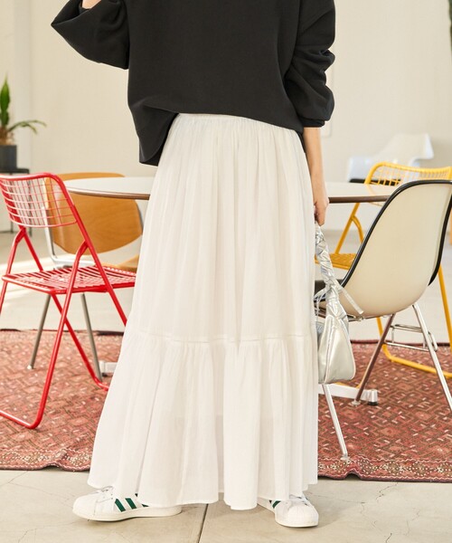 FREAK'S STORE（フリークスストア）の「限定展開　インド ティアード 切り替え スカート（スカート・レディース・レッド/ライトグレー/オフホワイト/ブラック/モカ/イエロー/ネイビー・SMALL/MEDIUM）」の22枚目の写真