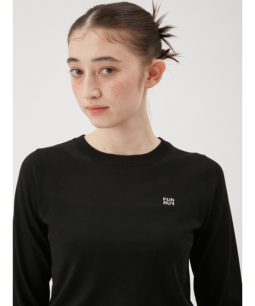 今季 FURFUR ロゴ刺繍クルーネックセーター FURFUR（ファーファー） ニット セーター ロゴ刺繍クルーネック