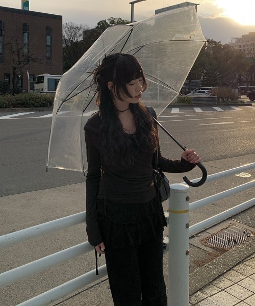 anyonemore（エニワンモア）の「ティアードフリルレイヤードラップスカート（スカート・レディース・アイボリー/ブラック・FREE）」の21枚目の写真