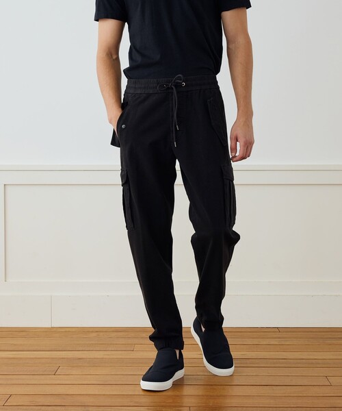 JAMES PERSE（ジェームスパース）の「コットンブレンドテリー カーゴパンツ MWCT1412（カーゴパンツ・メンズ・ブラック/ベージュ・1/3/2/0）」の4枚目の写真