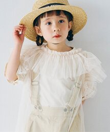 p.premier | ボリュームチュールパフスリーブTシャツ(Tシャツ/カットソー)