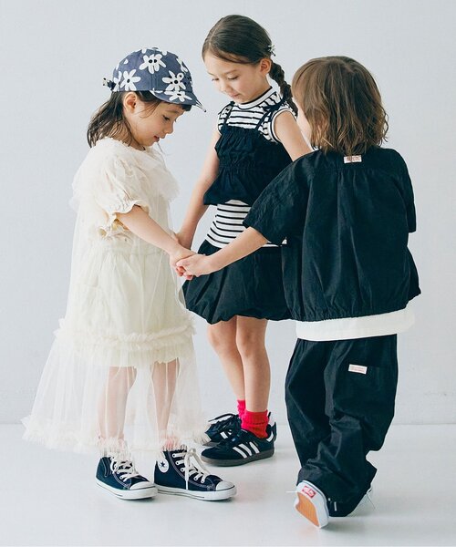 p.premier（ピードットプルミエ）の「【ジュニア対応】ボリュームチュールパフスリーブ半袖Tシャツ（Tシャツ/カットソー・キッズ・オレンジ/チャコール/ピンク/オフホワイト・120/110/100/90/80/140/130）」の12枚目の写真