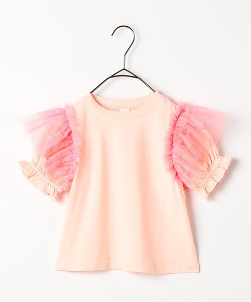 p.premier（ピードットプルミエ）の「【ジュニア対応】ボリュームチュールパフスリーブ半袖Tシャツ（Tシャツ/カットソー・キッズ・オレンジ/チャコール/ピンク/オフホワイト・120/110/100/90/80/140/130）」の19枚目の写真