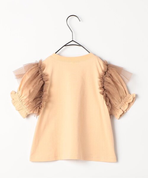p.premier（ピードットプルミエ）の「【ジュニア対応】ボリュームチュールパフスリーブ半袖Tシャツ（Tシャツ/カットソー・キッズ・オレンジ/チャコール/ピンク/オフホワイト・120/110/100/90/80/140/130）」の21枚目の写真