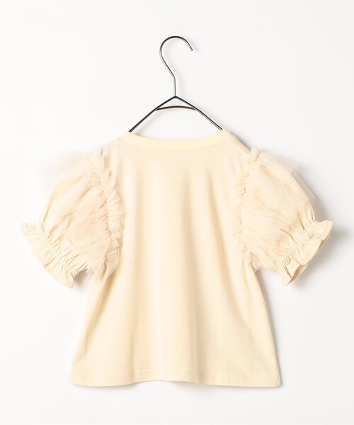 p.premier（ピードットプルミエ）の「【ジュニア対応】ボリュームチュールパフスリーブ半袖Tシャツ（Tシャツ/カットソー・キッズ・オレンジ/チャコール/ピンク/オフホワイト・120/110/100/90/80/140/130）」の22枚目の写真