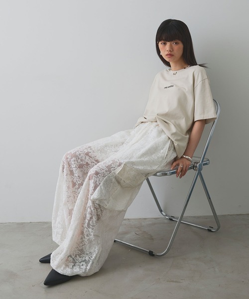 ELLEgirl(エルガール)の「レースカーゴパンツ【ELLEgirl/エルガール】(カーゴパンツ・レディース・ホワイト/ブラック・FREE)」の10枚目の写真