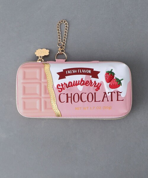 UNITED ARROWS(ユナイテッドアローズ)の「<yup!>CHOCOLATE BAR ポーチ(ポーチ・レディース・ライトピンク/オフホワイト/ブラウン・FREE)」の3枚目の写真