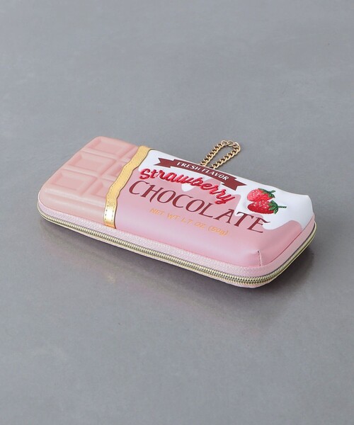 UNITED ARROWS(ユナイテッドアローズ)の「<yup!>CHOCOLATE BAR ポーチ(ポーチ・レディース・ライトピンク/オフホワイト/ブラウン・FREE)」の5枚目の写真