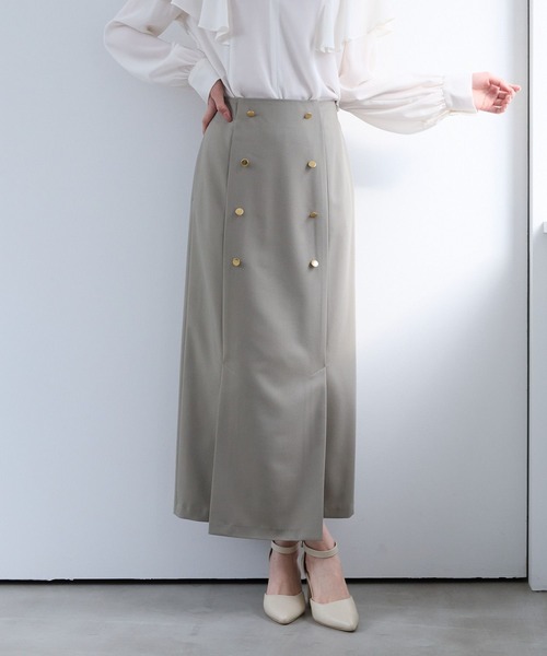 Andemiu(アンデミュウ)の「マリンIラインスカート325590(スカート・レディース・ライトベージュ/ネイビー/ライトカーキ・SMALL/MEDIUM)」の4枚目の写真