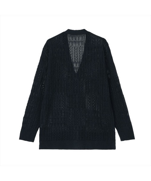 TOKYO SHIRTS(トウキョウシャツ)の「ニット 透かし編みVカーディガン レディース(ニット/セーター・レディース・ネイビー/ブルー・L/M)」の10枚目の写真