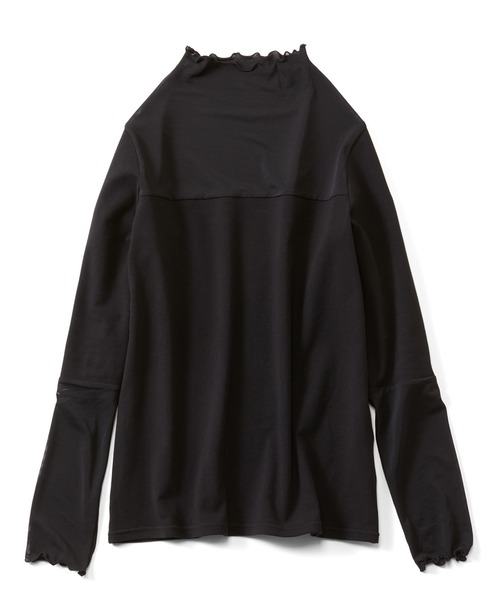 IEDIT(イディット)の「IEDIT 重ね着に大活躍!綿混素材の身ごろが心地よい部分シアートップス(Tシャツ/カットソー・レディース・ブラック/ブルーグレー/ホワイト・S/M/L/LL/3L/4L)」の2枚目の写真