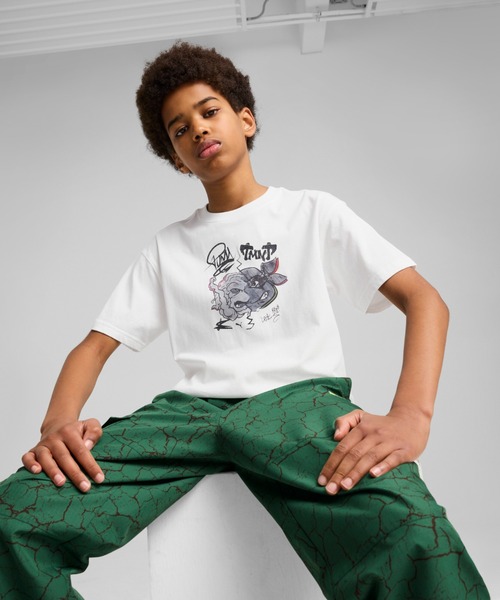 Puma シャツとショーツ セット PUMA】Tシャツ＆ショーツセットA(140 シロ): ジュニア