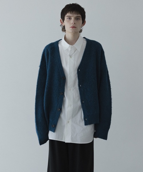 【たに】カーディガンS ブルー、チャコールグレーＳ（2点まとめ買い) remer（リメール）の「wool mix shaggy cardigan / ウールミックス