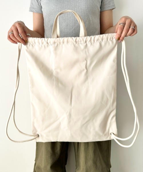 THE NORTH FACE（ザノースフェイス）の「THE NORTH FACE(ザ・ノースフェイス)/ビッグロゴ 巾着 ナップサック ストリングバッグ/BIG LOGO STRING BAG（ショルダーバッグ・レディース・グリーン/ピンク/オレンジ/ブラック/バイオレット/クリーム・FREE）」の20枚目の写真