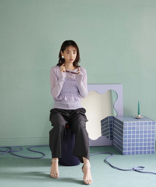 fifth(フィフス)の「ビスチェセットシアートップス(Tシャツ/カットソー・レディース・ミント/ブラック/ライトパープル・M)」の12枚目の写真