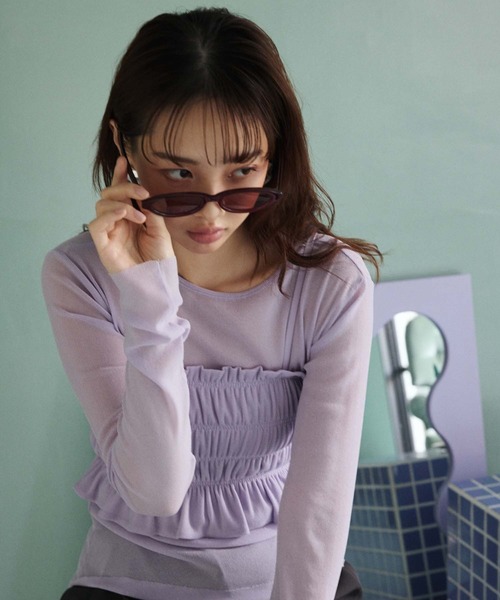 fifth(フィフス)の「ビスチェセットシアートップス(Tシャツ/カットソー・レディース・ミント/ブラック/ライトパープル・M)」の13枚目の写真