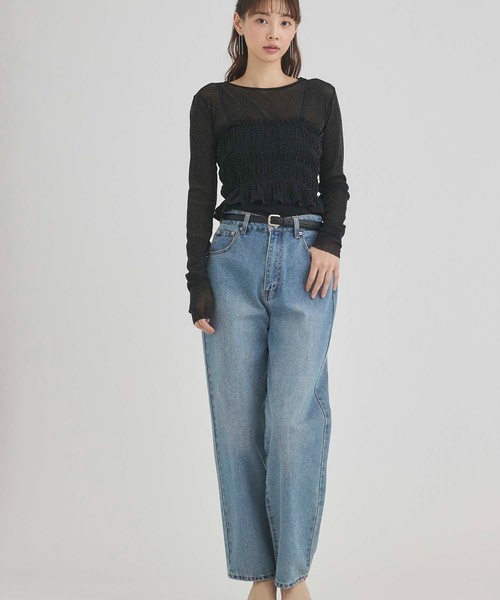 fifth(フィフス)の「ビスチェセットシアートップス(Tシャツ/カットソー・レディース・ミント/ブラック/ライトパープル・M)」の7枚目の写真