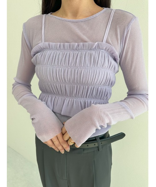 fifth(フィフス)の「ビスチェセットシアートップス(Tシャツ/カットソー・レディース・ミント/ブラック/ライトパープル・M)」の15枚目の写真