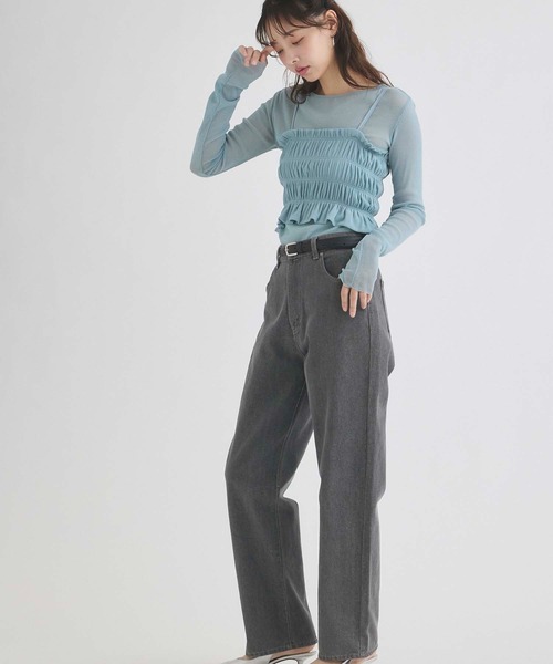 fifth(フィフス)の「ビスチェセットシアートップス(Tシャツ/カットソー・レディース・ミント/ブラック/ライトパープル・M)」の22枚目の写真