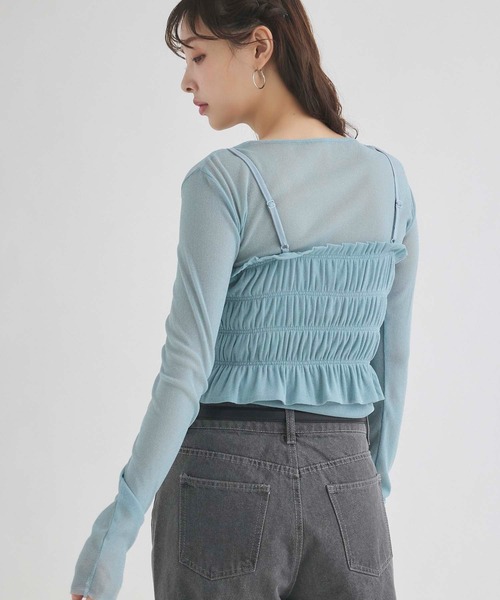 fifth(フィフス)の「ビスチェセットシアートップス(Tシャツ/カットソー・レディース・ミント/ブラック/ライトパープル・M)」の19枚目の写真