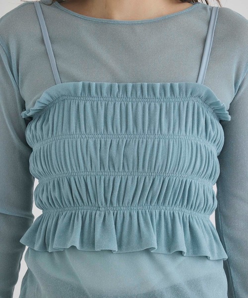 fifth(フィフス)の「ビスチェセットシアートップス(Tシャツ/カットソー・レディース・ミント/ブラック/ライトパープル・M)」の20枚目の写真