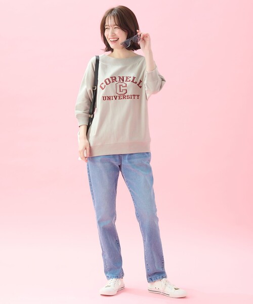 ANY(エニィ)の「カレッジコラボトレーナー(Tシャツ/カットソー・レディース・ネイビー系1/ライトグレー系1/ホワイト系1・F)」の12枚目の写真