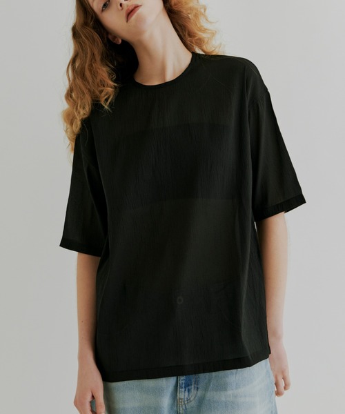 tシャツ 「kiehtova」SHEER FABRIC SHIRT/シアー ファブリック シャツ レディース セール】【kiehtova】SHEER FABRIC SHIRT/シアー ファブリック
