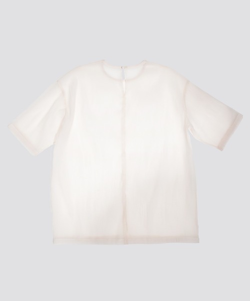 kiehtova（キエトヴァ）の「【kiehtova】SHEER FABRIC SHIRT/シアー ファブリック シャツ（Tシャツ/カットソー・レディース・ナチュラル/ブラック・FREE）」の6枚目の写真