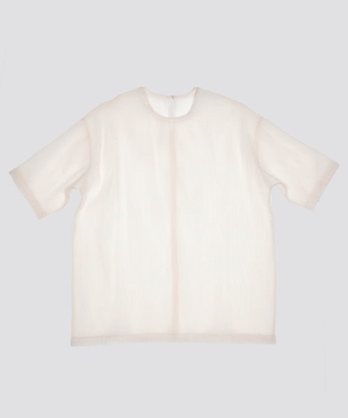 kiehtova（キエトヴァ）の「【kiehtova】SHEER FABRIC SHIRT/シアー ファブリック シャツ（Tシャツ/カットソー・レディース・ナチュラル/ブラック・FREE）」の4枚目の写真