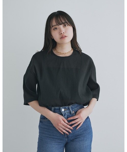kiehtova（キエトヴァ）の「【kiehtova】SHEER FABRIC SHIRT/シアー ファブリック シャツ（Tシャツ/カットソー・レディース・ナチュラル/ブラック・FREE）」の15枚目の写真