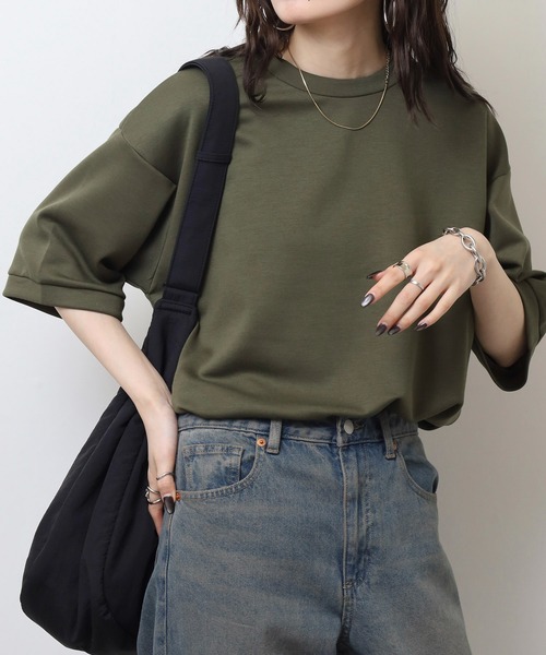 FUNALIVE(ファンアライブ)の「ユニセックス 無地 半袖 Tシャツ(Tシャツ/カットソー・メンズ・ブラック/オリーブ/ネイビー/ホワイト/レディッシュグレー・LL/L/M)」の7枚目の写真