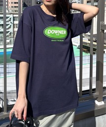 【spiritoso】DOWNERオーバルロゴ ビッグシルエットTシャツ