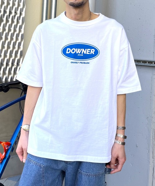 spiritoso(スピリトーゾ)の「【spiritoso】DOWNERオーバルロゴ ビッグシルエットTシャツ(Tシャツ/カットソー・レディース・ネイビー/ブラック/ホワイト・LARGE/MEDIUM)」の2枚目の写真