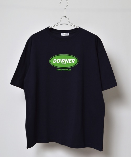 spiritoso(スピリトーゾ)の「【spiritoso】DOWNERオーバルロゴ ビッグシルエットTシャツ(Tシャツ/カットソー・レディース・ネイビー/ブラック/ホワイト・LARGE/MEDIUM)」の6枚目の写真
