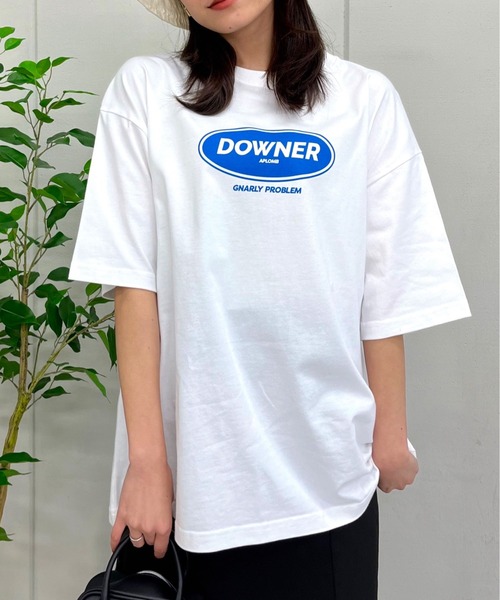 spiritoso(スピリトーゾ)の「【spiritoso】DOWNERオーバルロゴ ビッグシルエットTシャツ(Tシャツ/カットソー・レディース・ネイビー/ブラック/ホワイト・LARGE/MEDIUM)」の11枚目の写真