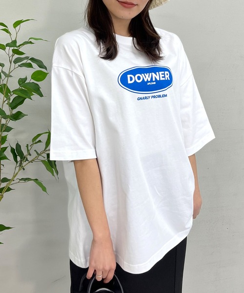 spiritoso(スピリトーゾ)の「【spiritoso】DOWNERオーバルロゴ ビッグシルエットTシャツ(Tシャツ/カットソー・レディース・ネイビー/ブラック/ホワイト・LARGE/MEDIUM)」の12枚目の写真